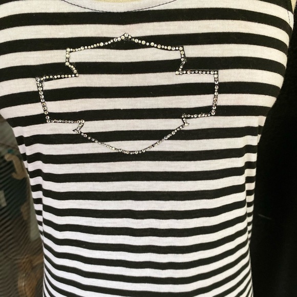 NWT HARLEY DAVIDSON MAXI DRESS RHINESTONE BAR AND SHIELD ON FRONT - Picture 4 of 12